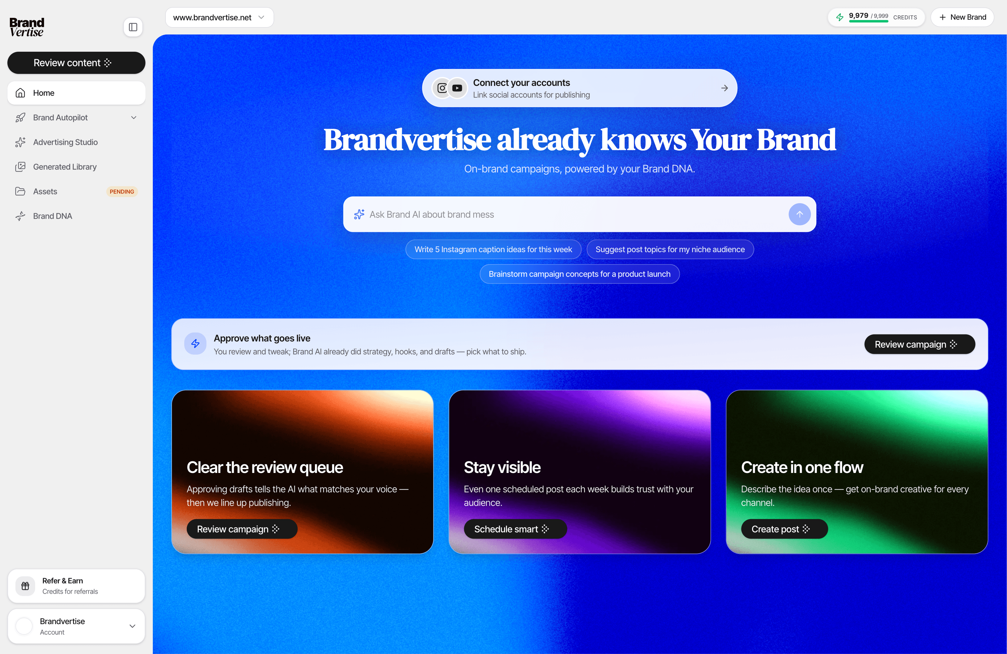 Brandvertise dashboard